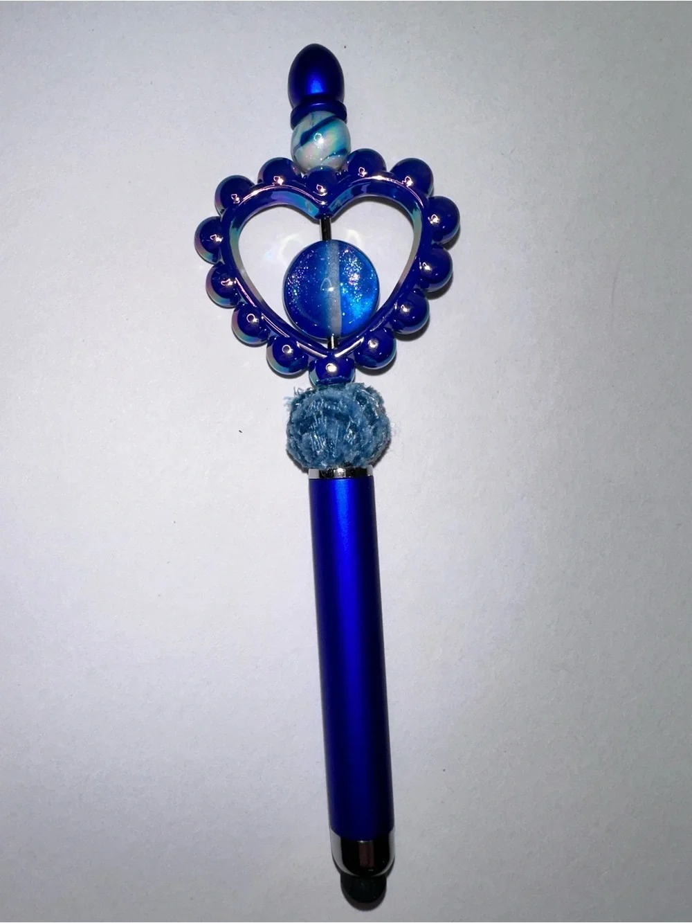 STYLUS PEN - Blue Heart-Topped Decorative